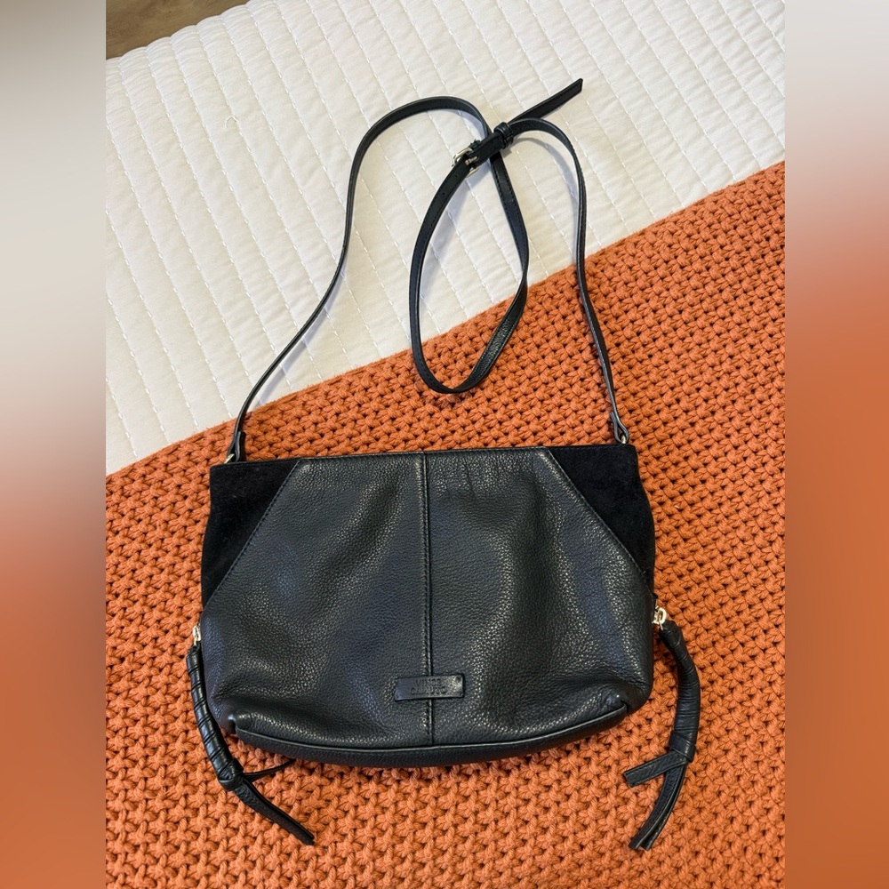 Vince Camuto Black Pebbled Leather Crossbody Bag